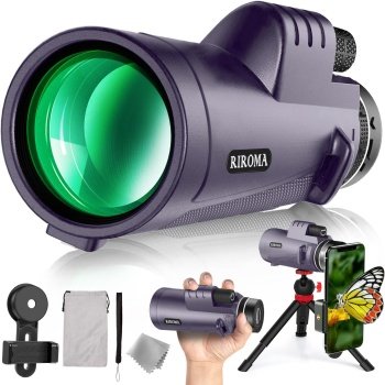 40X60 Monocular Telescope with Smartphone Holder & Tripod, Power Prism Compact