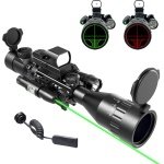 UUQ 4-12&16X50 AO Rifle Scope Red/Green Illuminated Range Finder Reticle W/Green