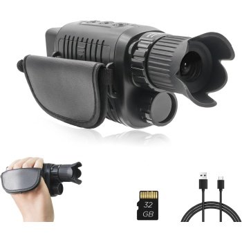 Rechargeable Night Vision Monocular for 100% Darkness, Full HD1080P Video Long