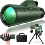 12x56 High Power Monocular Telescope with Tripod Bag, Handheld Monoculars