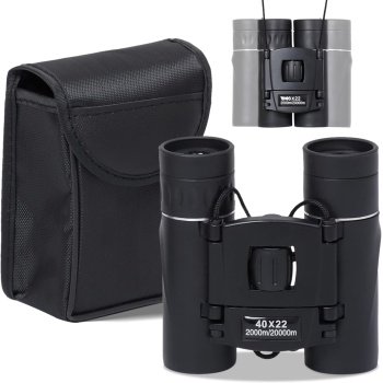 Grippi Compact Binoculars Black - Safari Binoculars for Adults, High Powered