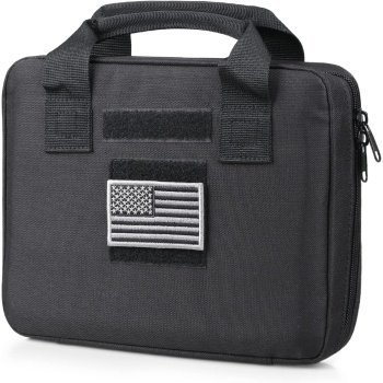 Tactical Pistol Handgun Case Bag, Gun Case Soft Gun Carrying Storage Bag Square
